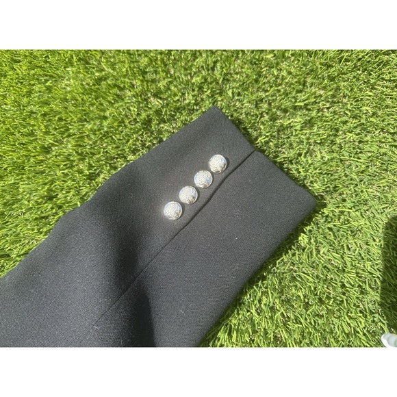 VTG Lauren Ralph Lauren Crested Double Breasted‎ Blazer 6 Black Wool Silver USA - Picture 5 of 5